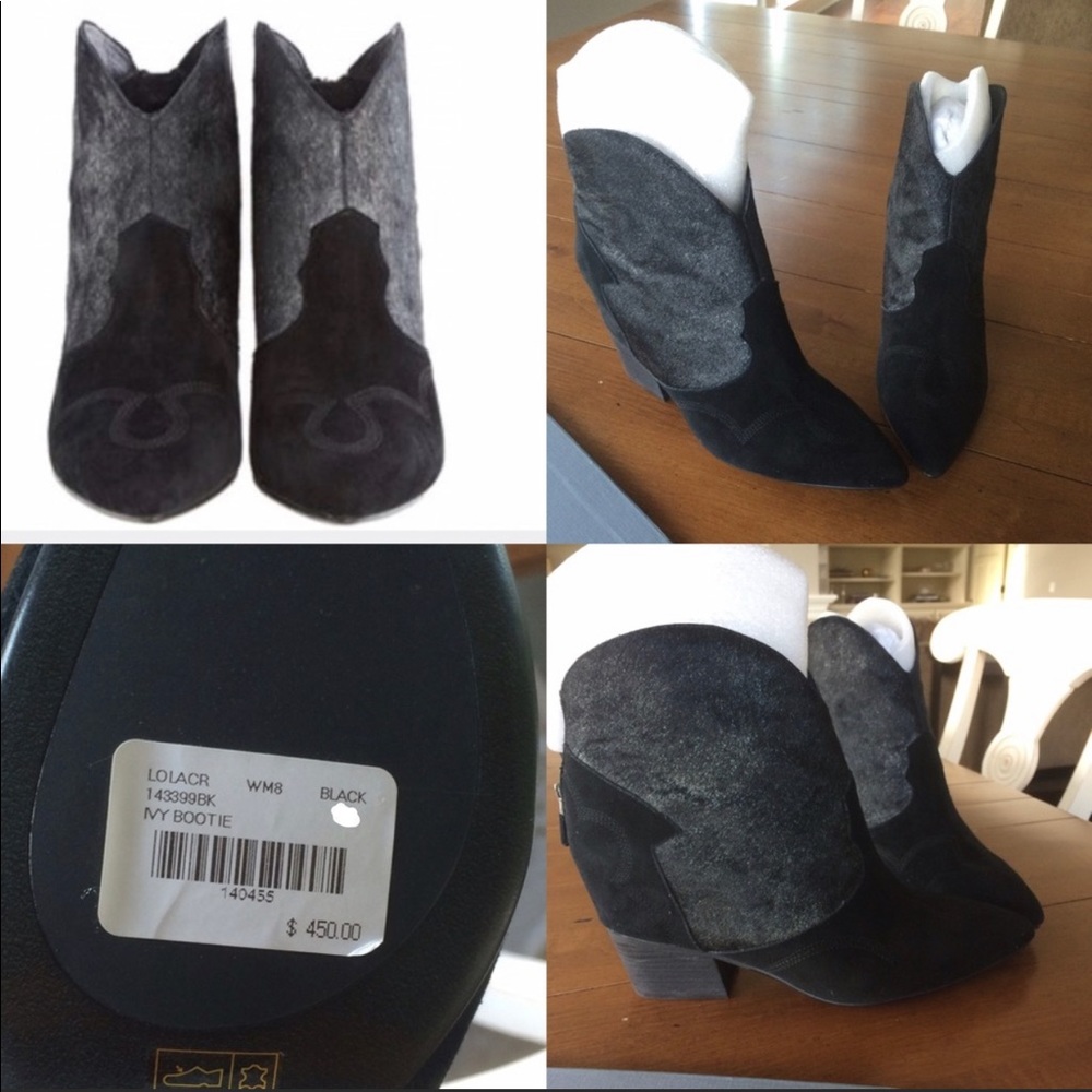 Beautiful wedge suede and pony booties - Picture 4 of 4